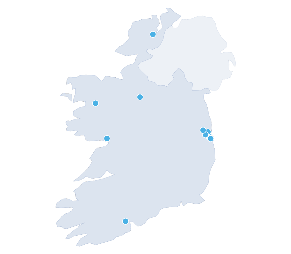 ie-map-graphic Map of Ireland showing Opcare clinic locations
